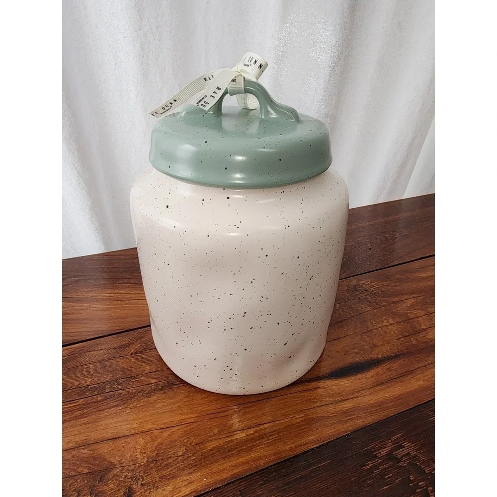 New Rae Dunn speckled Cookies jar Cookie Hiding Place‎ country chic kitchen